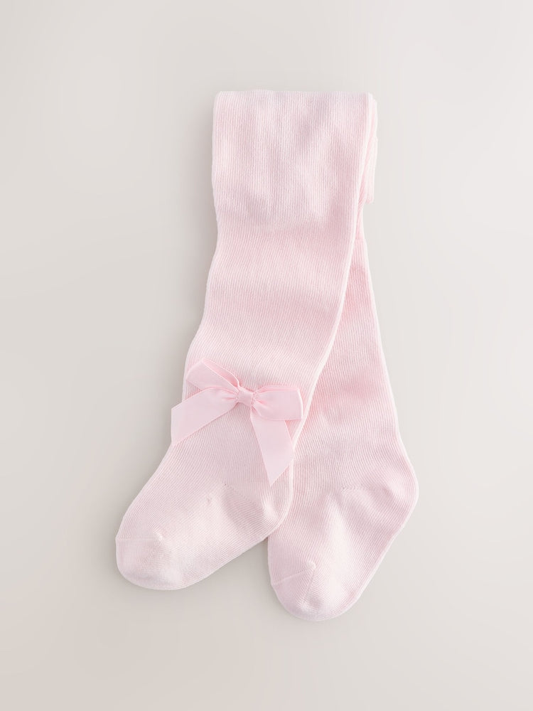 Pink Baby Bow Tights - Size 50cm (First Size)