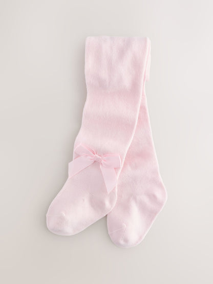Pink Baby Bow Tights - Size 50cm (First Size)