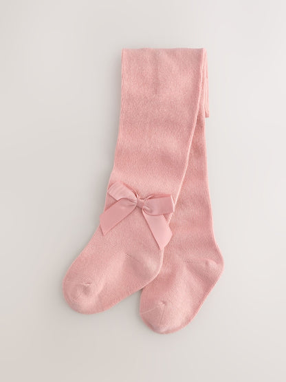 Pink Baby Bow Tights - Size 50cm (First Size)