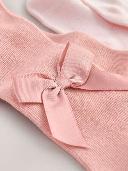 Pink Baby Bow Tights - Size 50cm (First Size)
