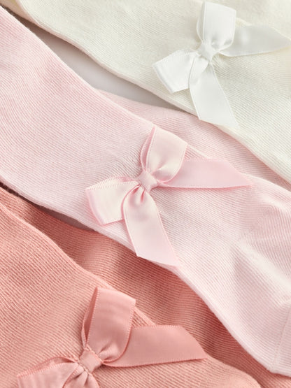 Pink Baby Bow Tights - Size 50cm (First Size)