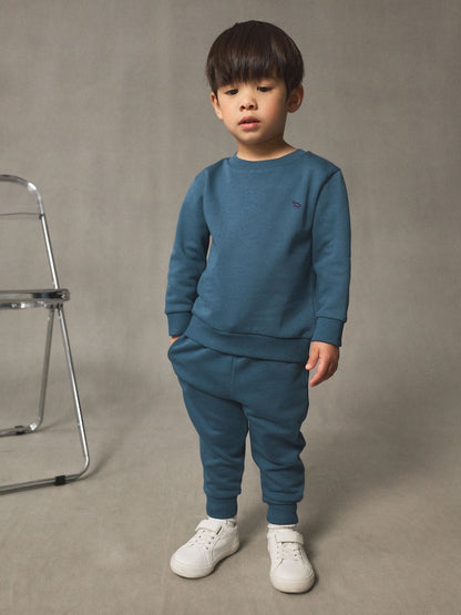 Teal Blue Dino Logo Sweatshirt And Joggers Set (3mths-7yrs)