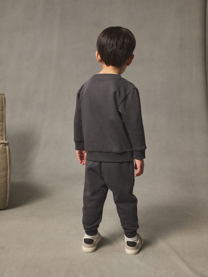 Charcoal Grey Plain Sweatshirt And Joggers Set (3mths-7yrs)