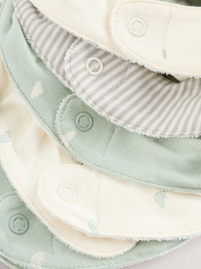 Sage Green Baby Bibs 5 Pack