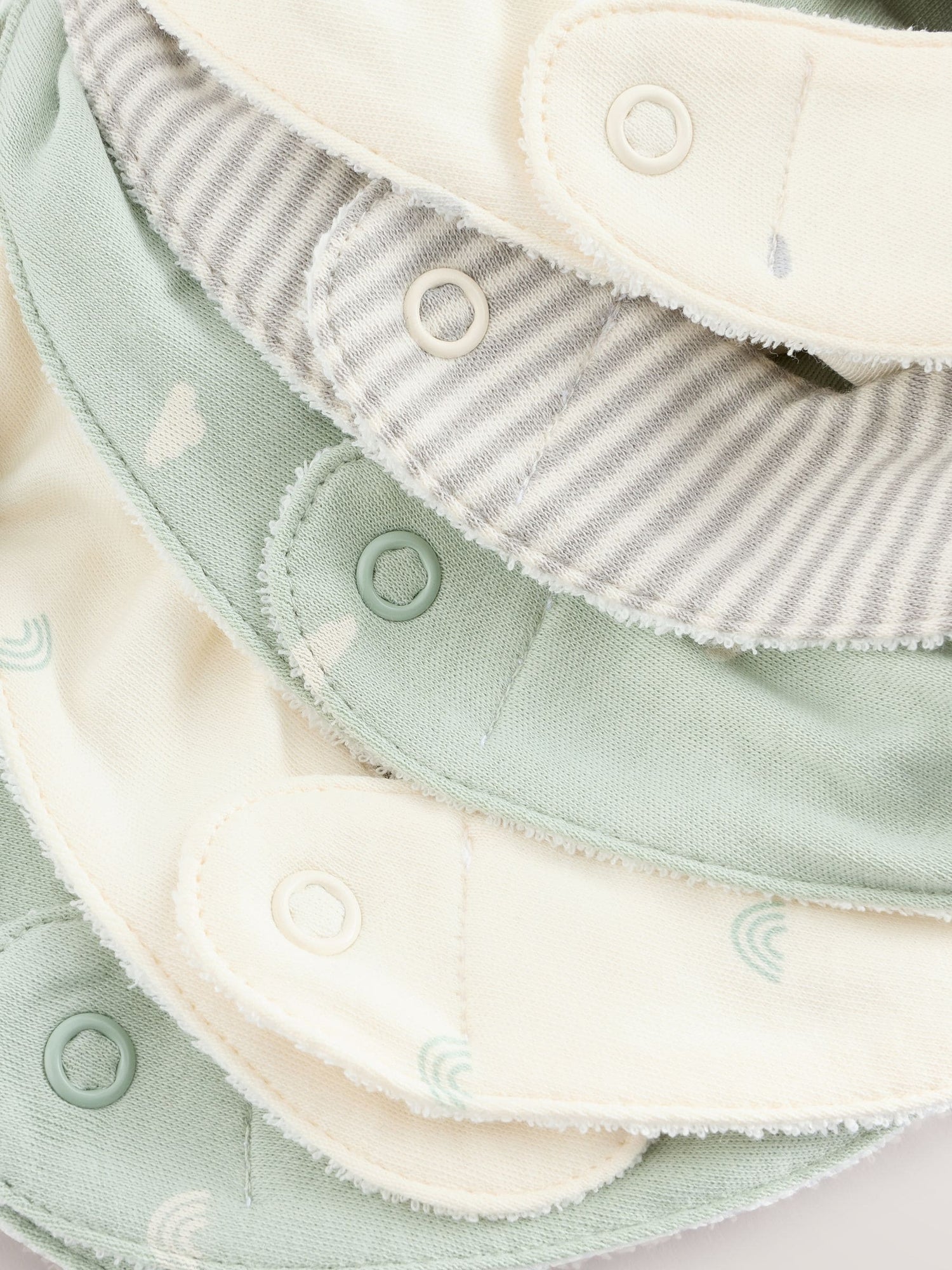 Sage Green Baby Bibs 5 Pack - Size One