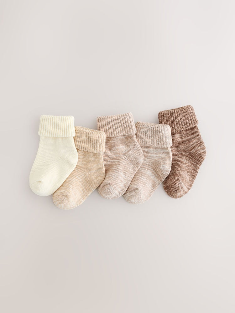 Neutral Baby Roll Top Socks (0mths-2yrs) - Size 50cm (First Size) - Neutral