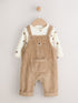 Tan Brown Bear Cord Dungarees and Bodysuit Set (0mths-2yrs) - Size Up to 1 Month (56cm) - Tan Brown Bear