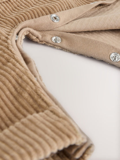 Image 44: Tan Brown Bear Cord Dungarees and Bodysuit Set (0mths-2yrs) - Image 9 of 13