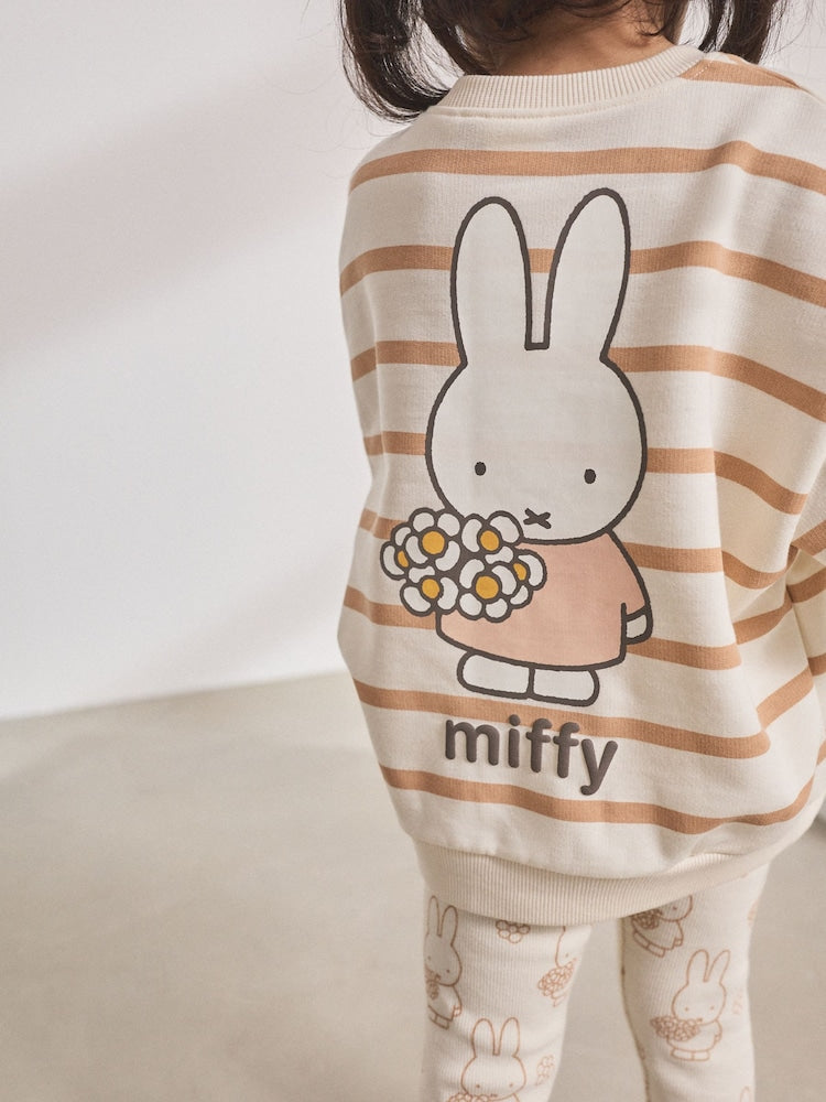 Cream Stripe Miffy Sweatshirt &amp; Leggings Set (3mths-7yrs)