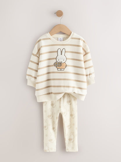 Cream Stripe Miffy Sweatshirt &amp; Leggings Set (3mths-7yrs)