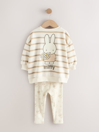 Cream Stripe Miffy Sweatshirt &amp; Leggings Set (3mths-7yrs)
