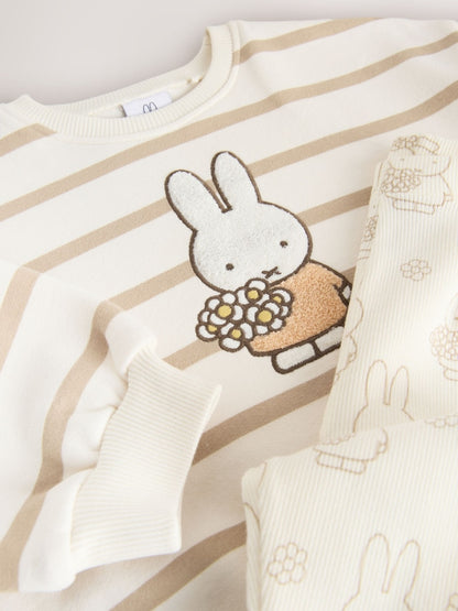 Cream Stripe Miffy Sweatshirt &amp; Leggings Set (3mths-7yrs)
