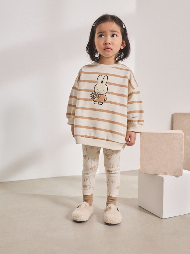 Cream Stripe Miffy Sweatshirt &amp; Leggings Set (3mths-7yrs)