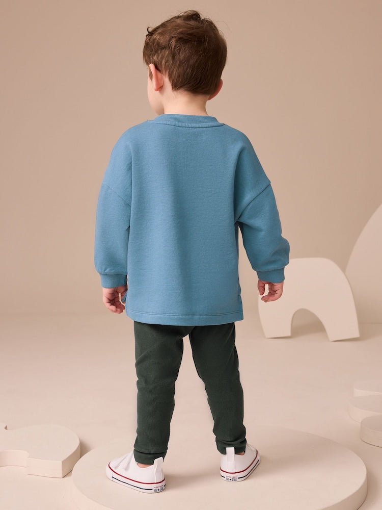 Blue Long Sleeve Top and Leggings Set (3mths-7yrs)
