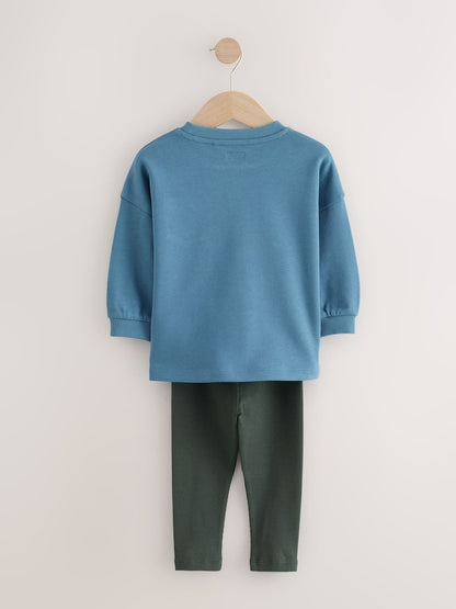 Blue Long Sleeve Top and Leggings Set (3mths-7yrs)