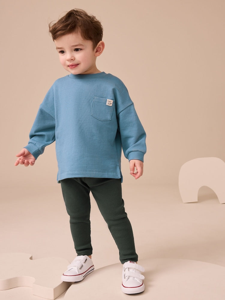 Blue Long Sleeve Top and Leggings Set (3mths-7yrs)
