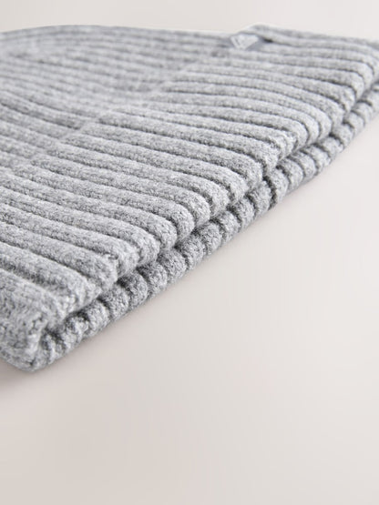 Grey Knitted Beanie Hat (1-16yrs)