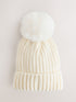 White Rib Pom Beanie (3mths-16yrs)