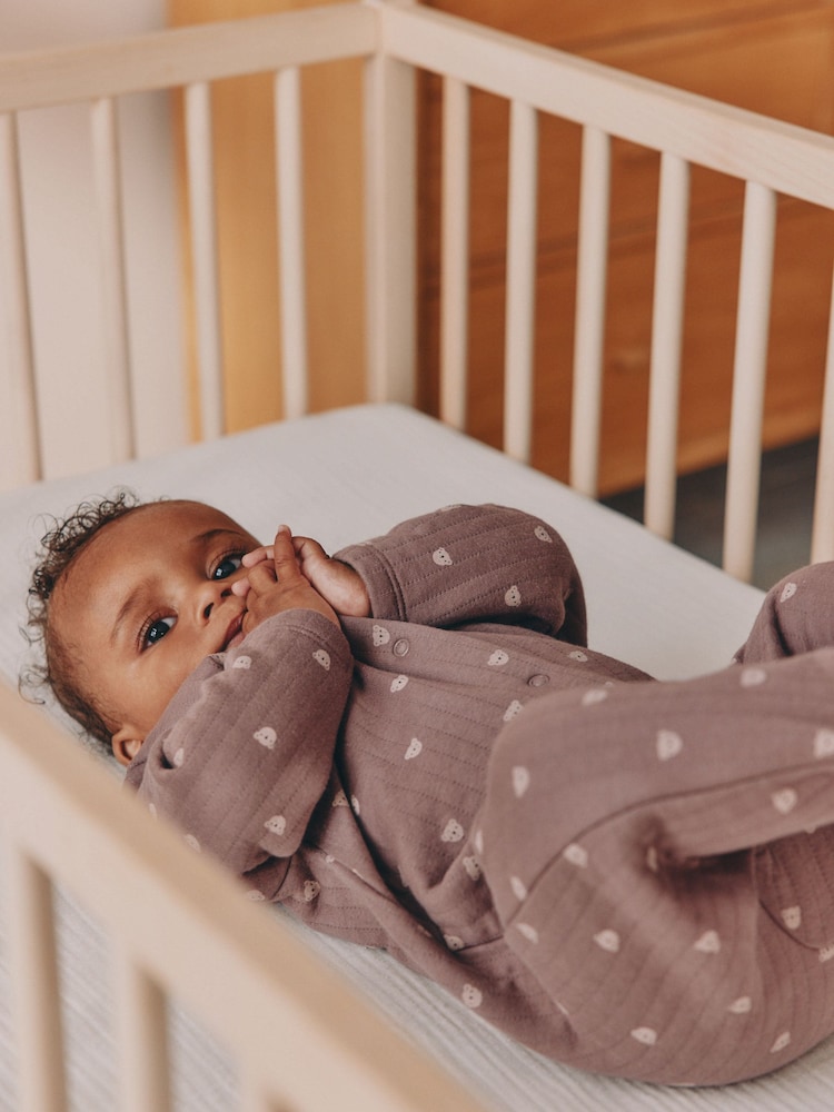 Brown Quilted Sleepsuits 2 Pack