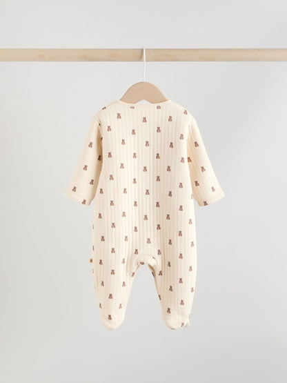 Brown Quilted Sleepsuits 2 Pack