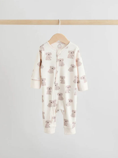 Mint Green Two Way Zip Baby Footless Sleepsuits 3 Pack (0mths-3yrs)