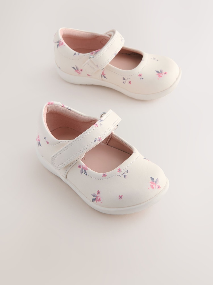 Neutral Wide Fit (G) First Walker Mary Jane Shoes - Neutral / EU 19.5 (UK 3.5)
