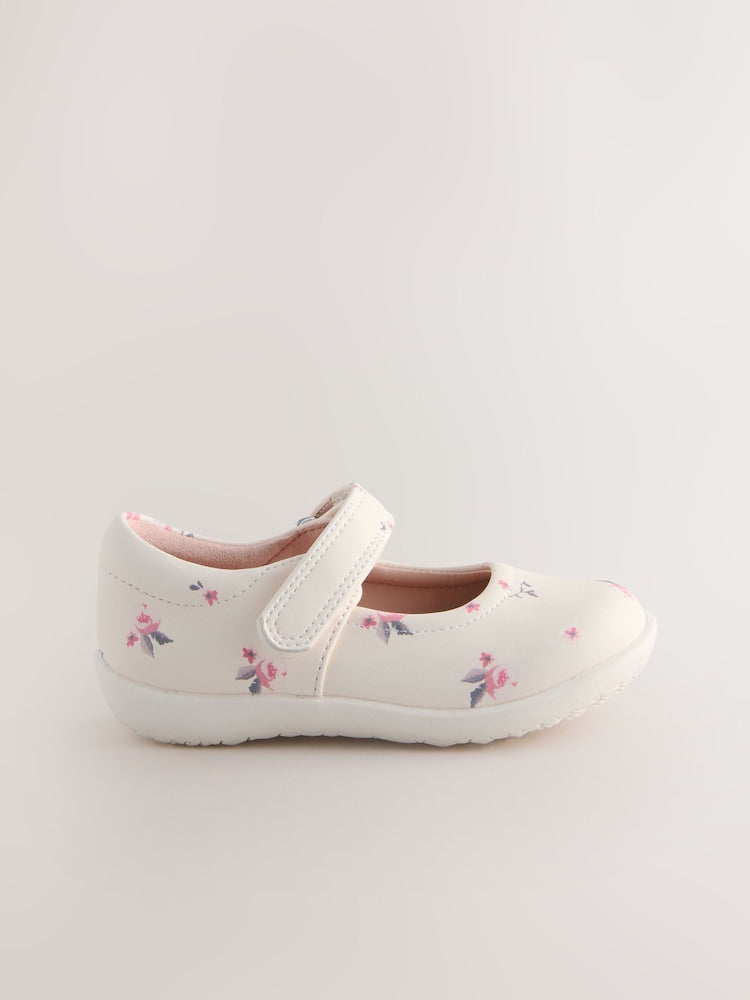 Neutral Wide Fit (G) First Walker Mary Jane Shoes