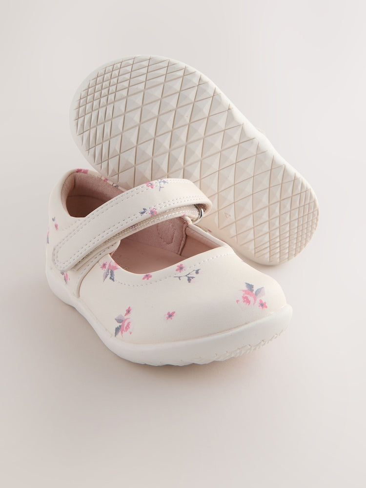 Neutral Wide Fit (G) First Walker Mary Jane Shoes