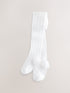 White Regular Length Cotton Rich Cable Tights - Size Up To 6 Months (50 - 68cm)