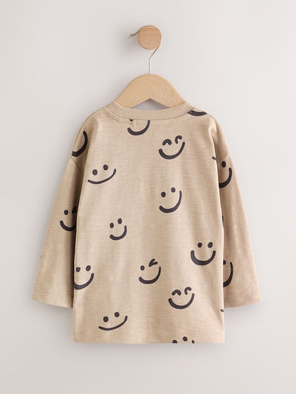 Stone Smile 100% Cotton Long Sleeve All-Over Print T-Shirt (3mths-7yrs) - Size 3-6 Months (62-68cm)