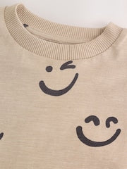 Stone Smile 100% Cotton Long Sleeve All-Over Print T-Shirt (3mths-7yrs) - Size 3-6 Months (62-68cm)