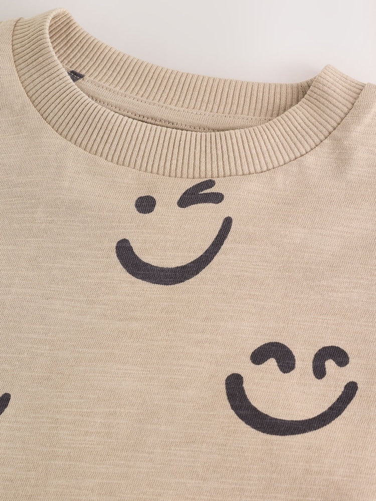 Stone Smile 100% Cotton Long Sleeve All-Over Print T-Shirt (3mths-7yrs)