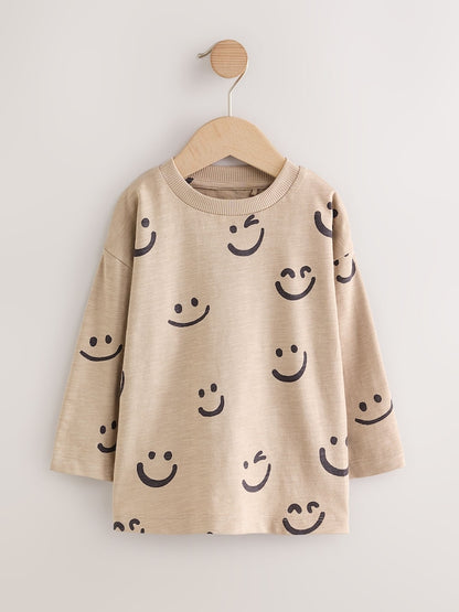 Stone Smile 100% Cotton Long Sleeve All-Over Print T-Shirt (3mths-7yrs)