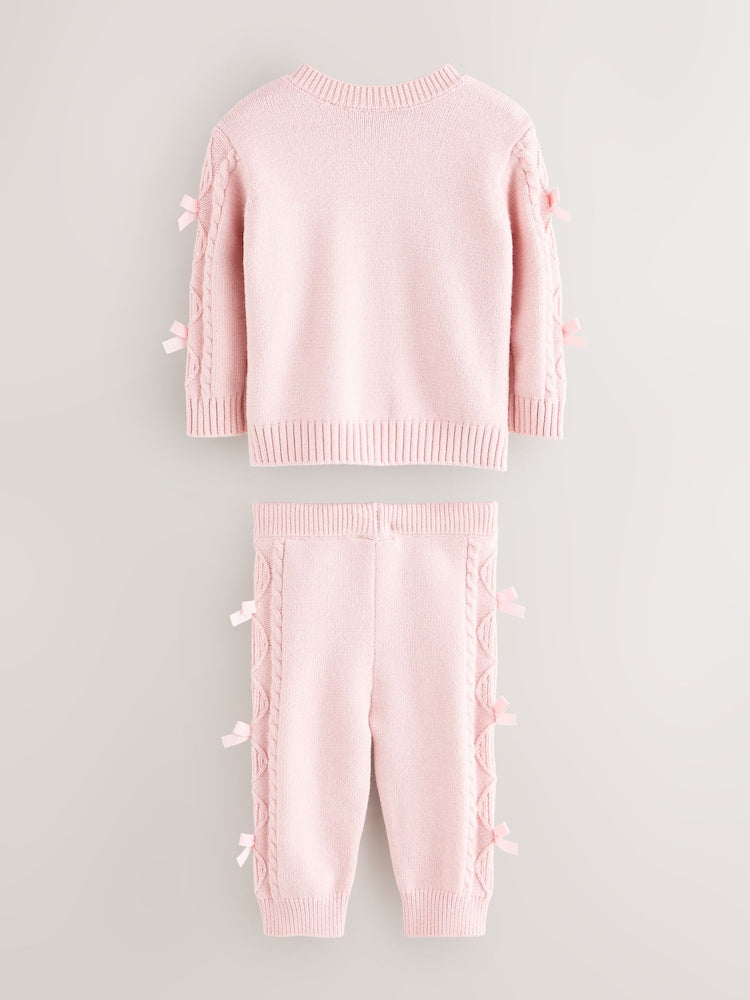 Baker by Ted Baker 2 Piece Bow Knitted Cardigan &amp; Leggings Set