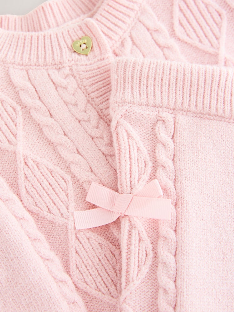 Baker by Ted Baker 2 Piece Bow Knitted Cardigan &amp; Leggings Set