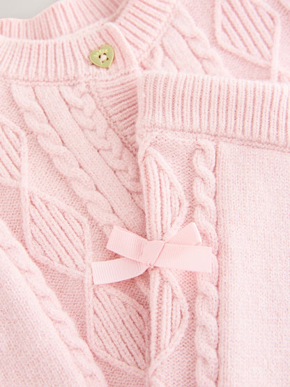 Baker by Ted Baker 2 Piece Bow Knitted Cardigan &amp; Leggings Set