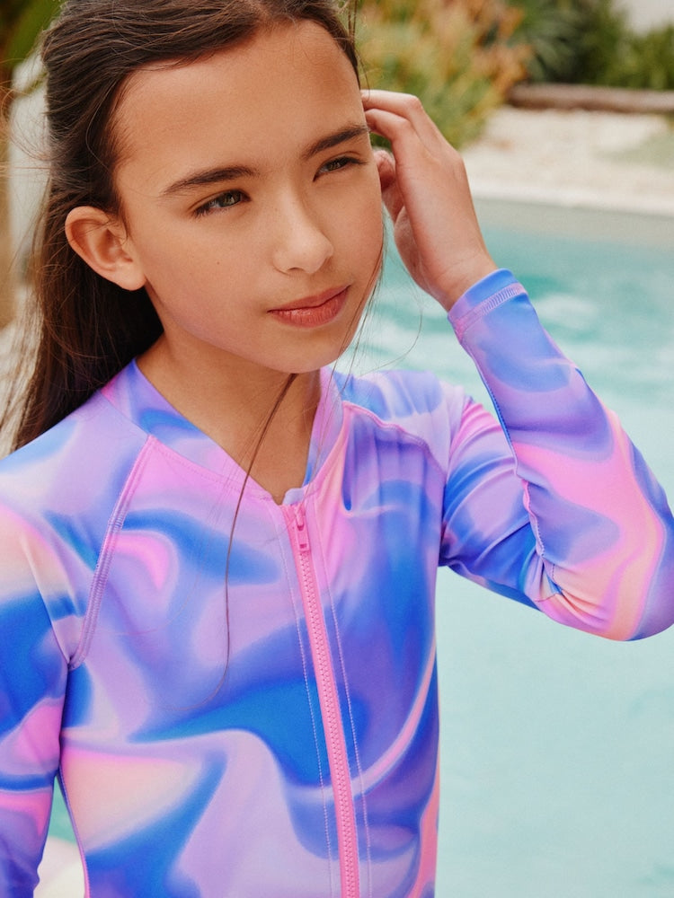Purple Long Sleeve Sunsafe Swimsuit (3mths-16yrs) - Size 3 Years (98cm)