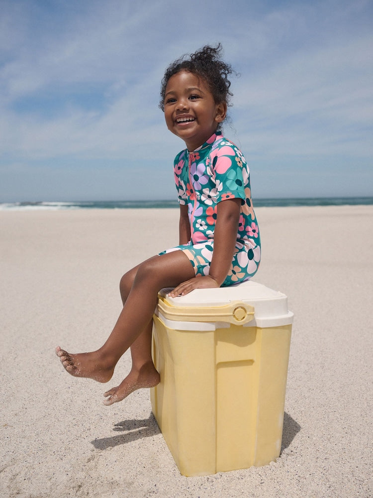 Stampy Floral Sunsafe Swimsuit (3mths-10yrs) - Size 3-6 Months (62-68cm)
