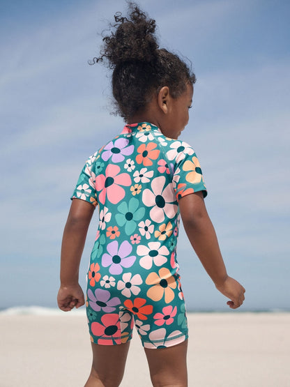 Stampy Floral Sunsafe Swimsuit (3mths-10yrs) - Size 3-6 Months (62-68cm)