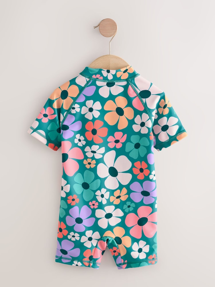 Stampy Floral Sunsafe Swimsuit (3mths-10yrs) - Size 3-6 Months (62-68cm)