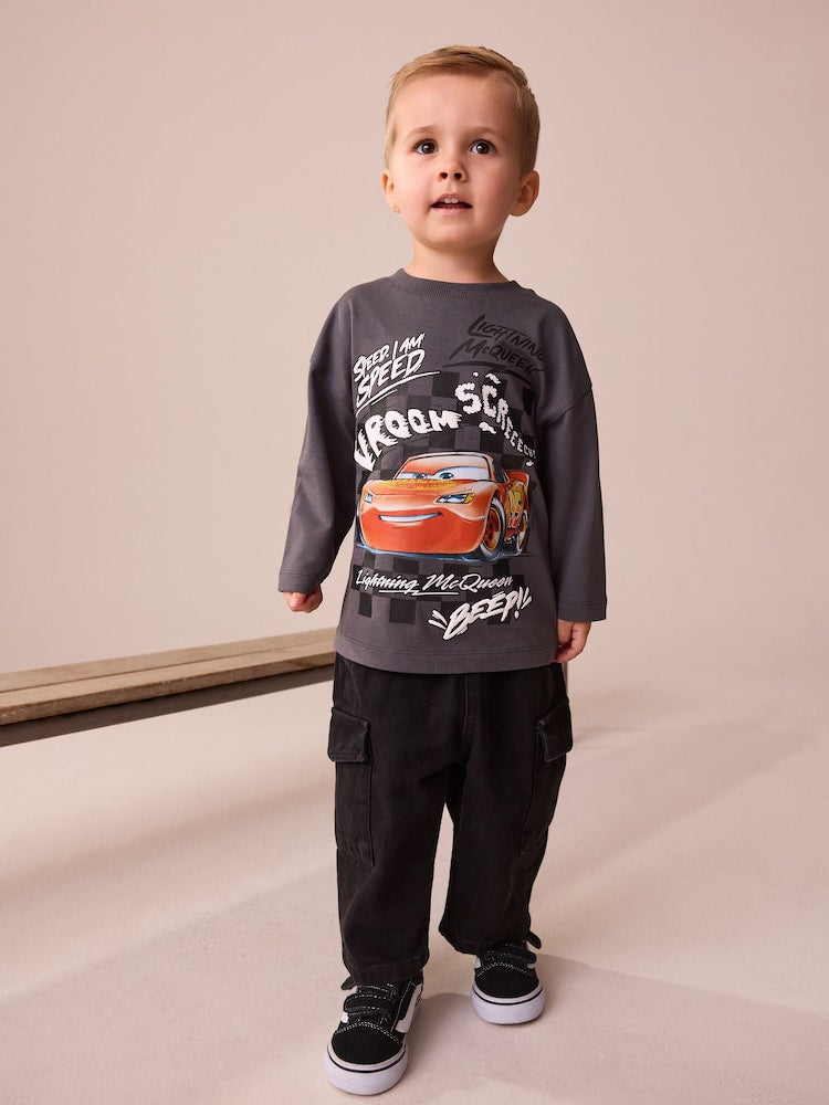 Charcoal Grey Long Sleeve Disney Cars T-Shirt (9mths-8yrs)