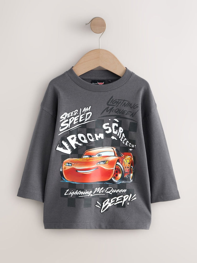 Charcoal Grey Long Sleeve Disney Cars T-Shirt (9mths-8yrs)