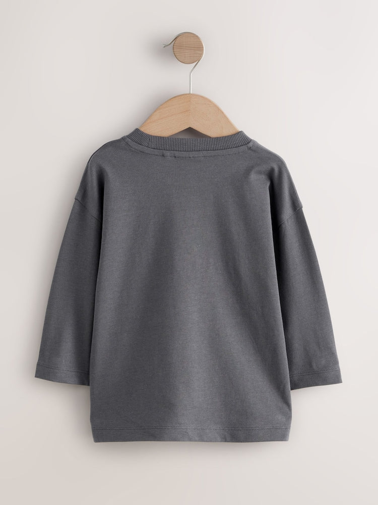 Charcoal Grey Long Sleeve Disney Cars T-Shirt (9mths-8yrs)