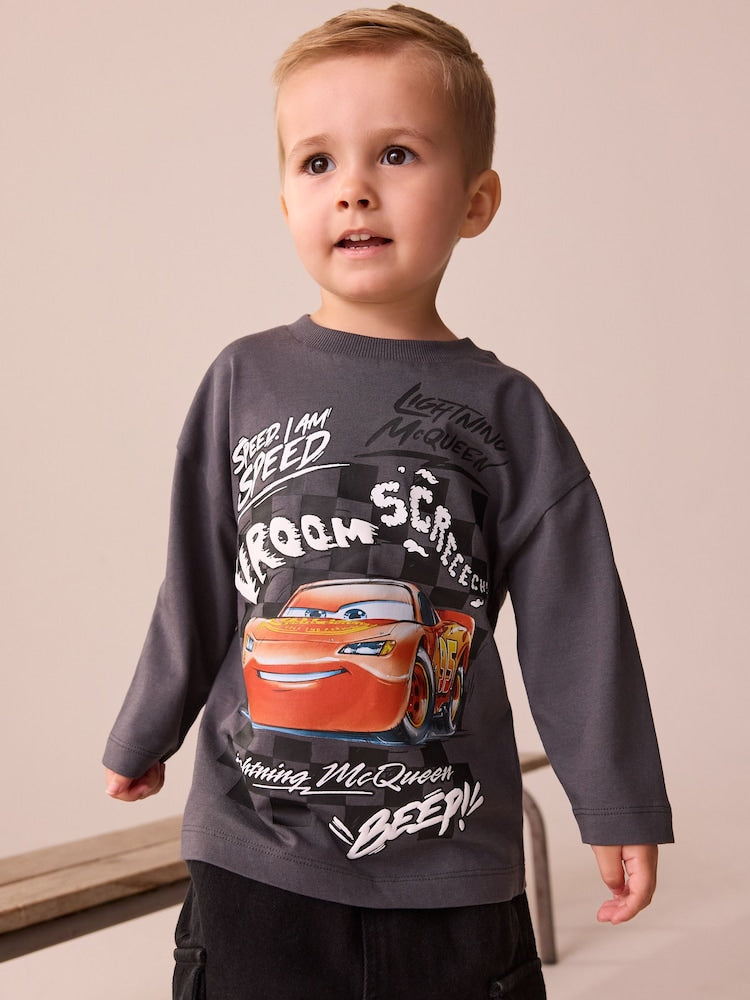 Charcoal Grey Long Sleeve Disney Cars T-Shirt (9mths-8yrs)