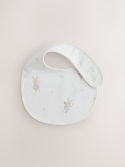 Ecru Fairy Mouse Baby Bibs 3 Pack