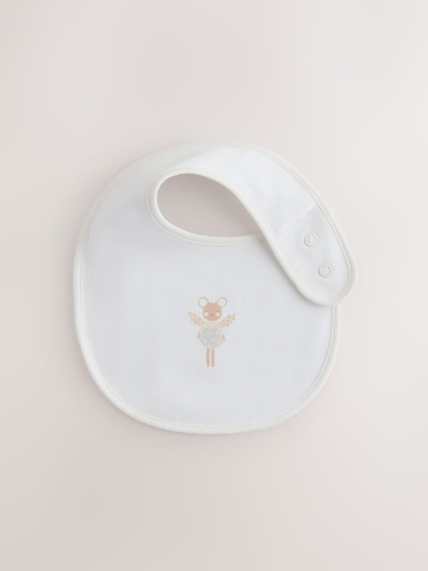 Ecru Fairy Mouse Baby Bibs 3 Pack - Size One
