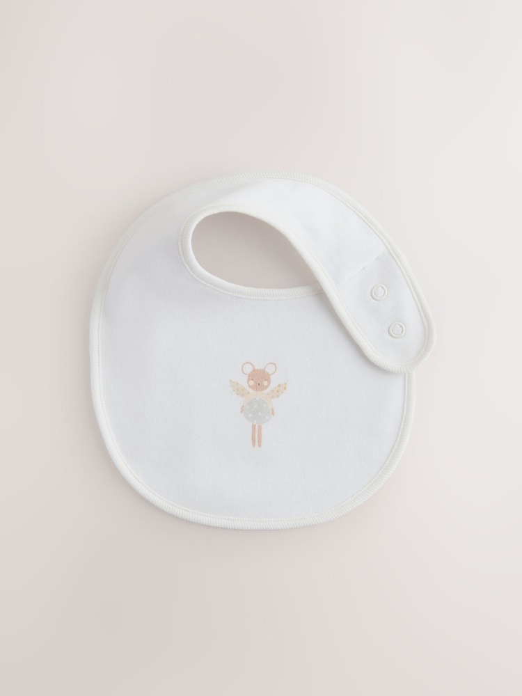 Ecru Fairy Mouse Baby Bibs 3 Pack