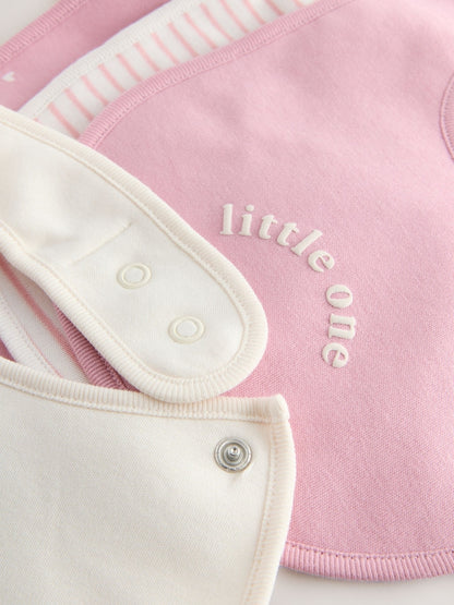 Pink Heart Baby Bibs 5 Pack - Size One