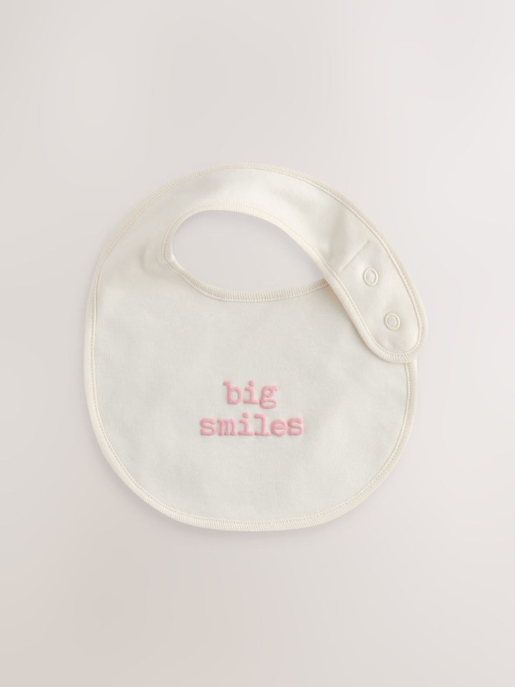 Pink Heart Baby Bibs 5 Pack - Size One