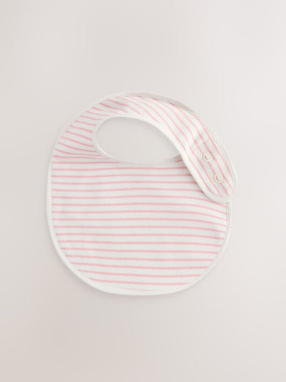 Pink Heart Baby Bibs 5 Pack - Size One